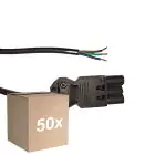 Mehrfachpackung 50x Noxion GST - Kompatibel Versorgungskabel Schwarz - Männlich + Offene Enden - 2m - 3 pole 0,75mm2